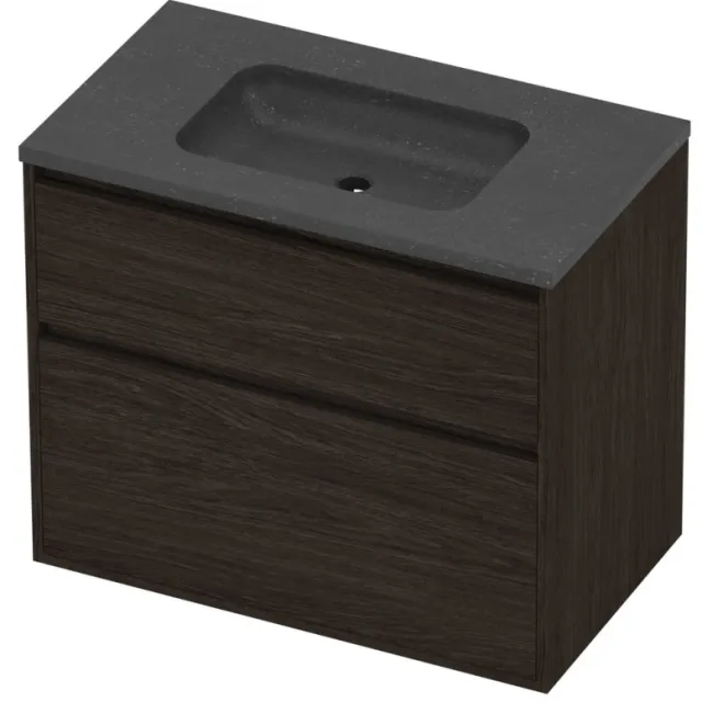 Proline Rollo Badmeubelset Hardsteen Elegant 80x46x67 cm Blue Stone Mokka Oak Eiken