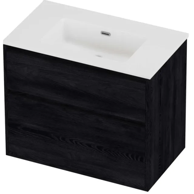 Proline Tribute Badmeubelset Porselein Elegant 80x46x67 cm Mat White Black Oak Eiken