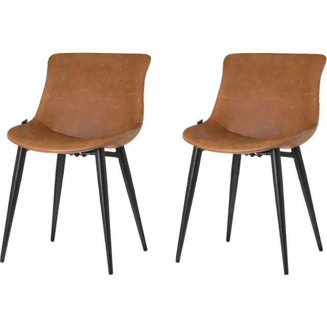 Riverdale eetkamerstoelen Elin - Cognac - 80cm hoog Cognac (donker)