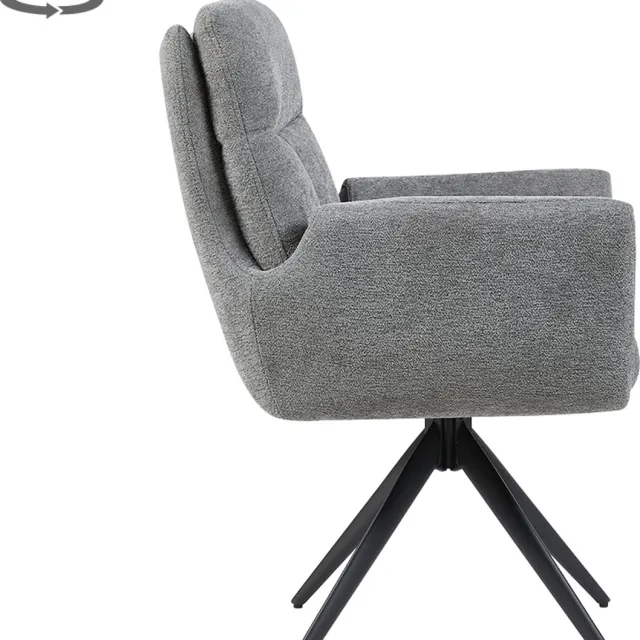 Tower Living Armstoel Varzo Toro 5 Grijs Draaibaar - Set van 2