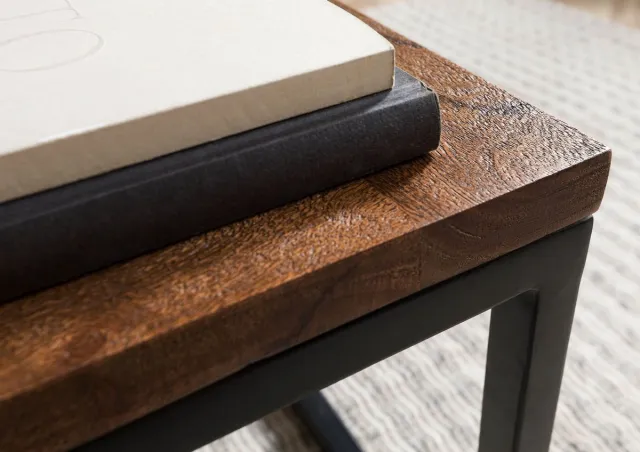 MASSIVMOEBEL24 .DE LOUNGE COLLECTION #05 salontafel donkerbruin gelakt massief hout acacia 110x70x40 cm (BxTxH)