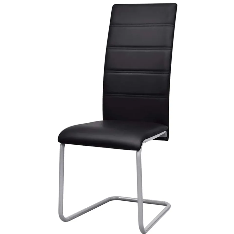 vidaXL Eetkamerstoelen 4 st kunstleer zwart, foto 2