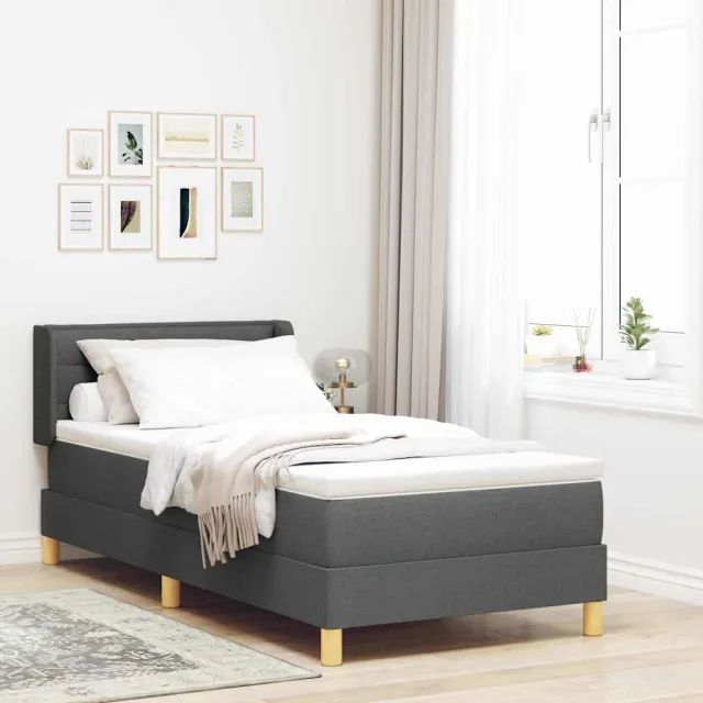 vidaXL Boxspringbed met matras met hoofdeinde Blauw 200 x 100 cm Stof