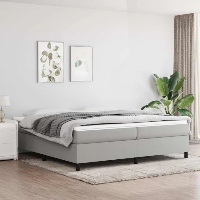 vidaXL Boxspring bed stof lichtgrijs 200x200 cm
