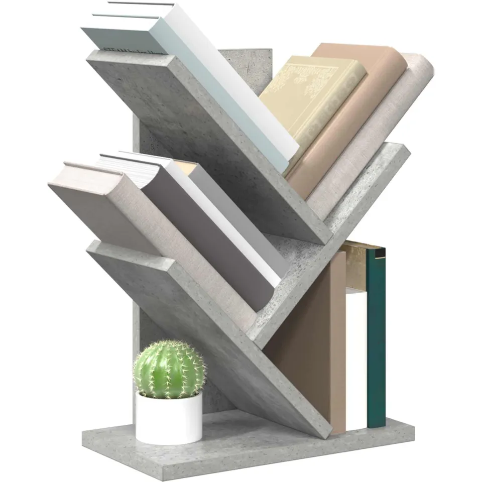 vidaXL Boomvormige boekenplank met 3 planken 30 x 18 x 40 cm grijs, foto 2