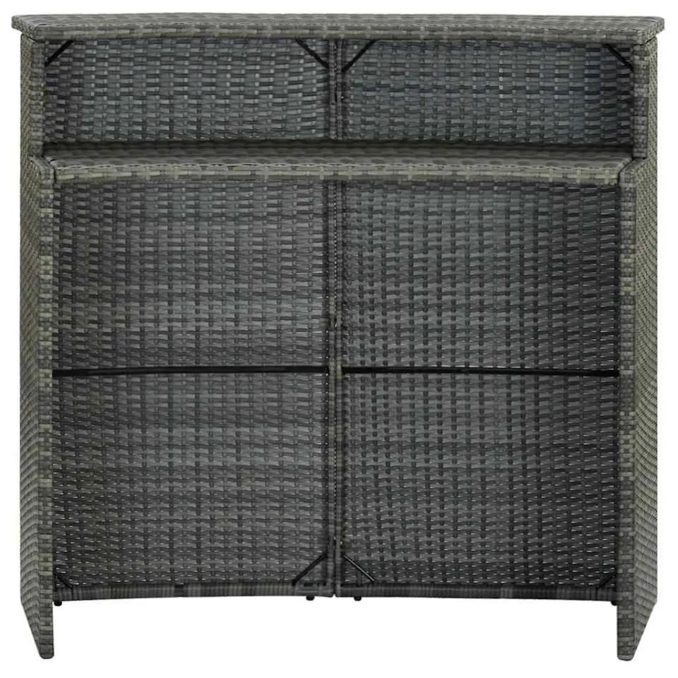 vidaXL Tuinbartafel 120x55x110 cm poly rattan grijs, foto 3