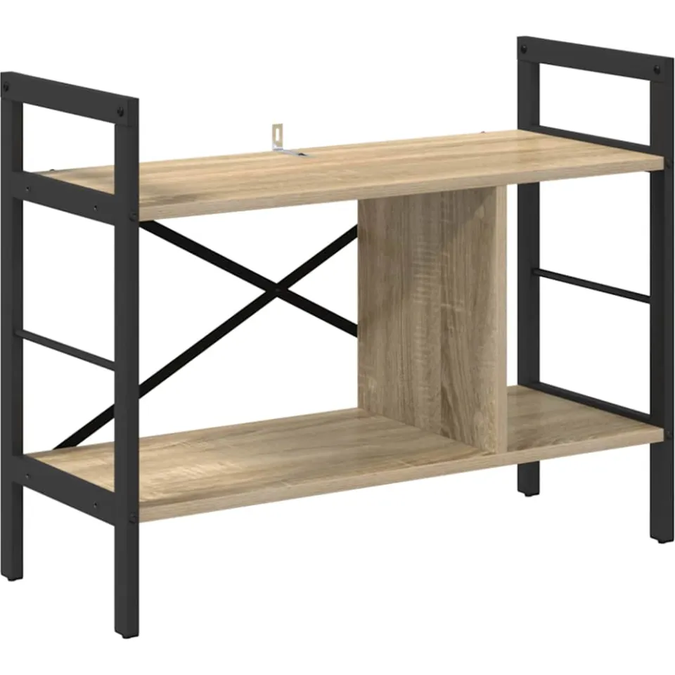 vidaXL Boekenkast 3-laags 75 x 30 x 58,5 cm Bewerkt hout Sonoma Eiken Bruin