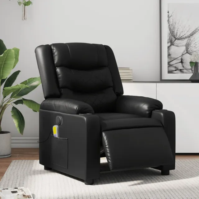 vidaXL Massagestoel verstelbaar elektrisch kunstleer zwart