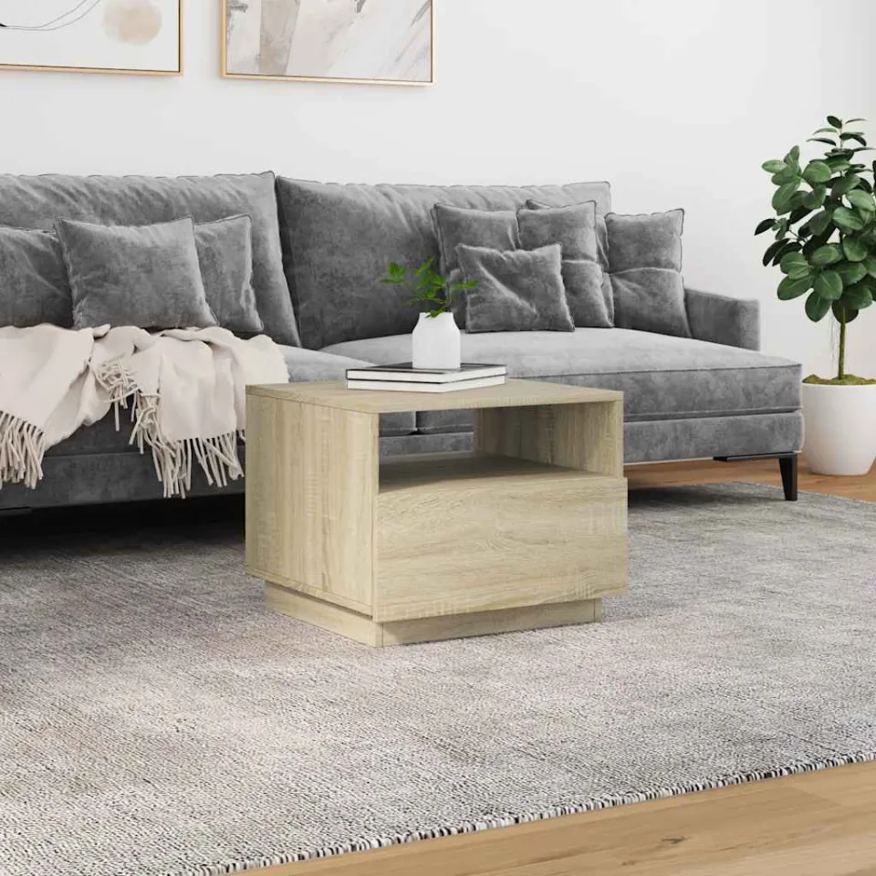 vidaXL Salontafel met LED-verlichting 50x49x40 cm sonoma eikenkleurig, foto 3