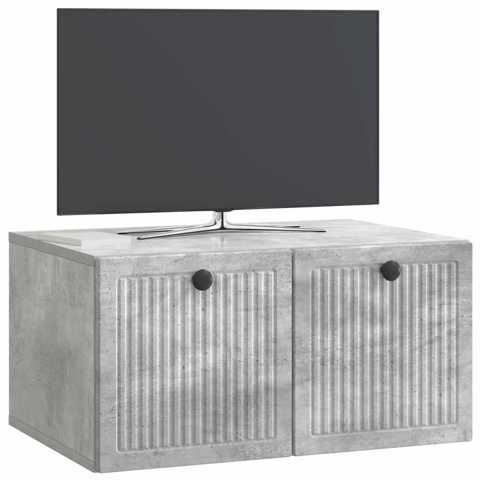 vidaXL Wandbeugel TV-kast Betongrijs 59,5 x 41 x 30 cm Bewerkt hout