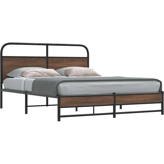 vidaXL Bedframe zonder matras bewerkt hout bruin eikenkleur 150x200 cm