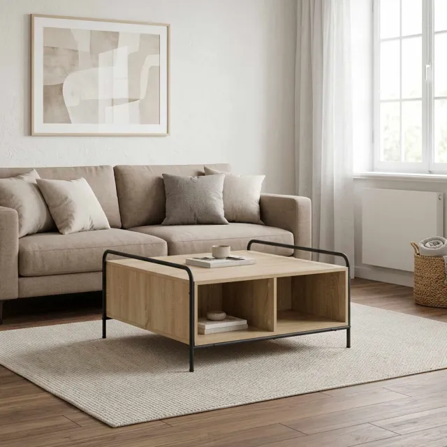 vidaXL Salontafel Sonoma Eiken 50 x 49 x 41 cm Bewerkt hout Bruin