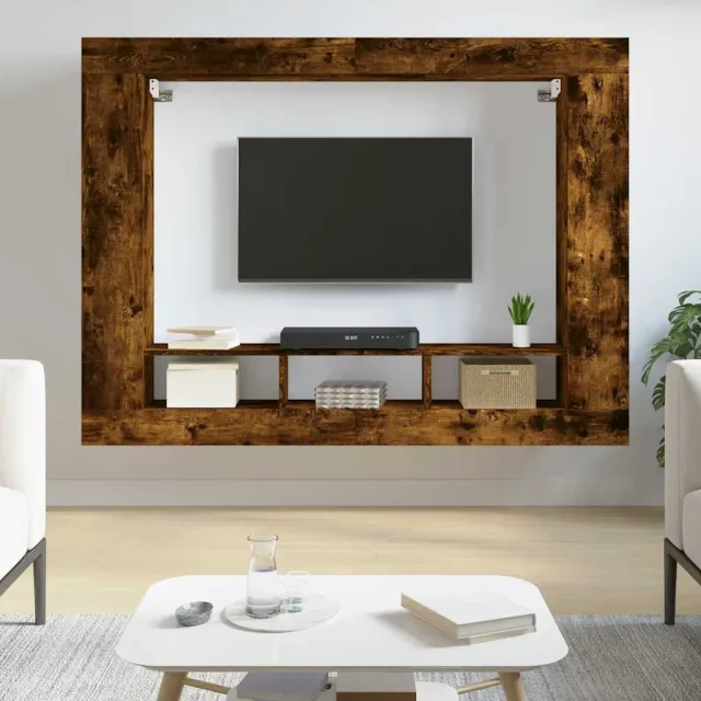 vidaXL Tv-meubel 152x22x113 cm bewerkt hout gerookt eikenkleurig, foto 2