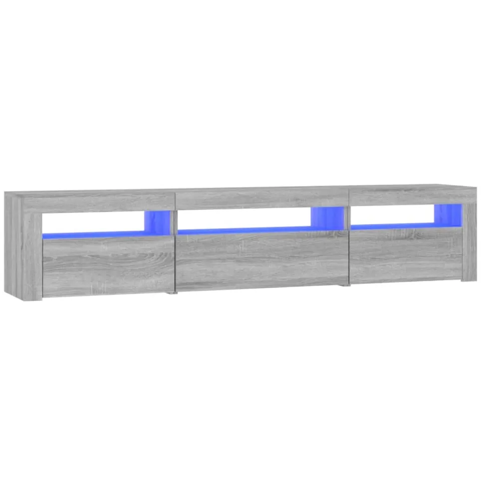 vidaXL Tv-meubel met LED-verlichting 195x35x40 cm grijs sonoma eiken, foto 3
