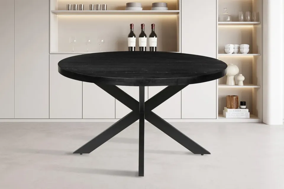 eetkamertafel Hendrik rond zwart, foto 3