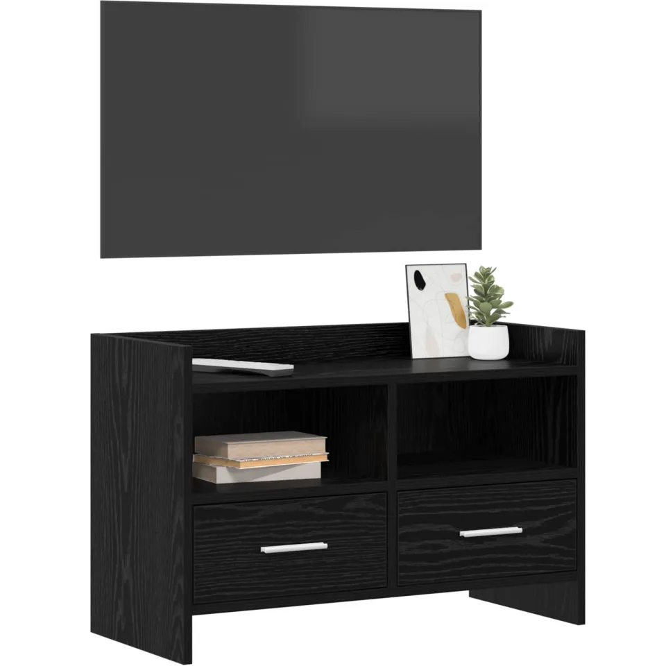 vidaXL TV-kast 71,5 x 33 x 47 cm Zwart eiken Bewerkt hout