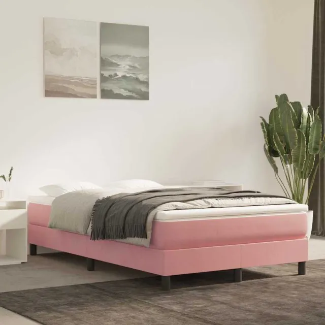 vidaXL Pocketveringmatras medium 120x200x20 cm fluweel roze
