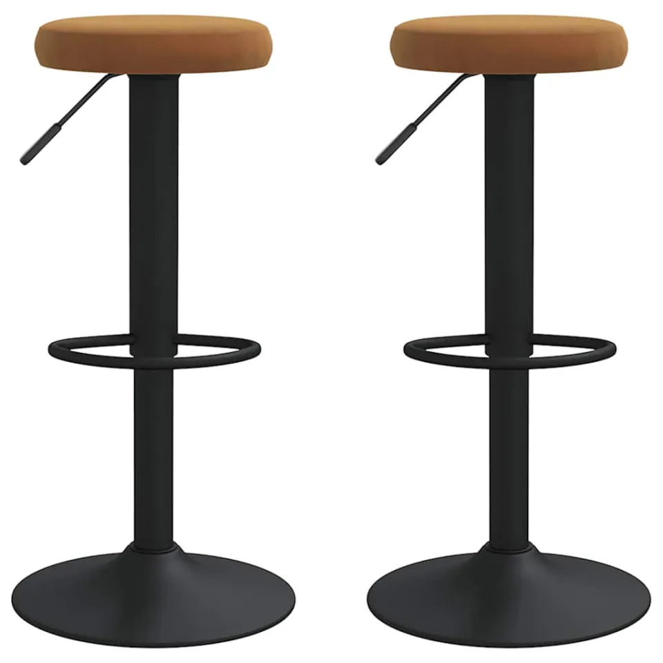 vidaXL Barkrukken 2 st fluweel bruin, foto 3