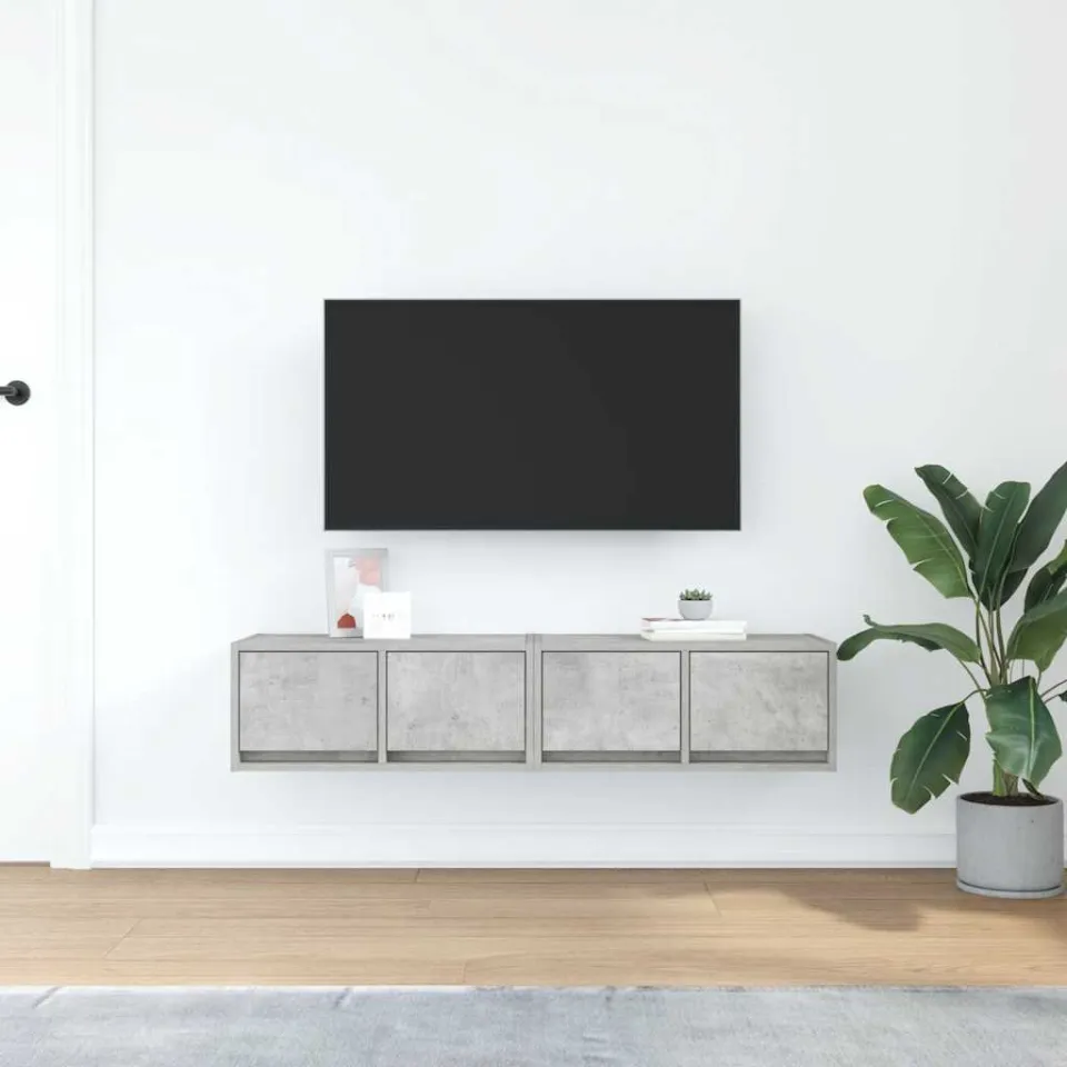 vidaXL Tv-meubels 2 st 60x31x25,5 cm bewerkt hout betongrijs grijs, foto 4