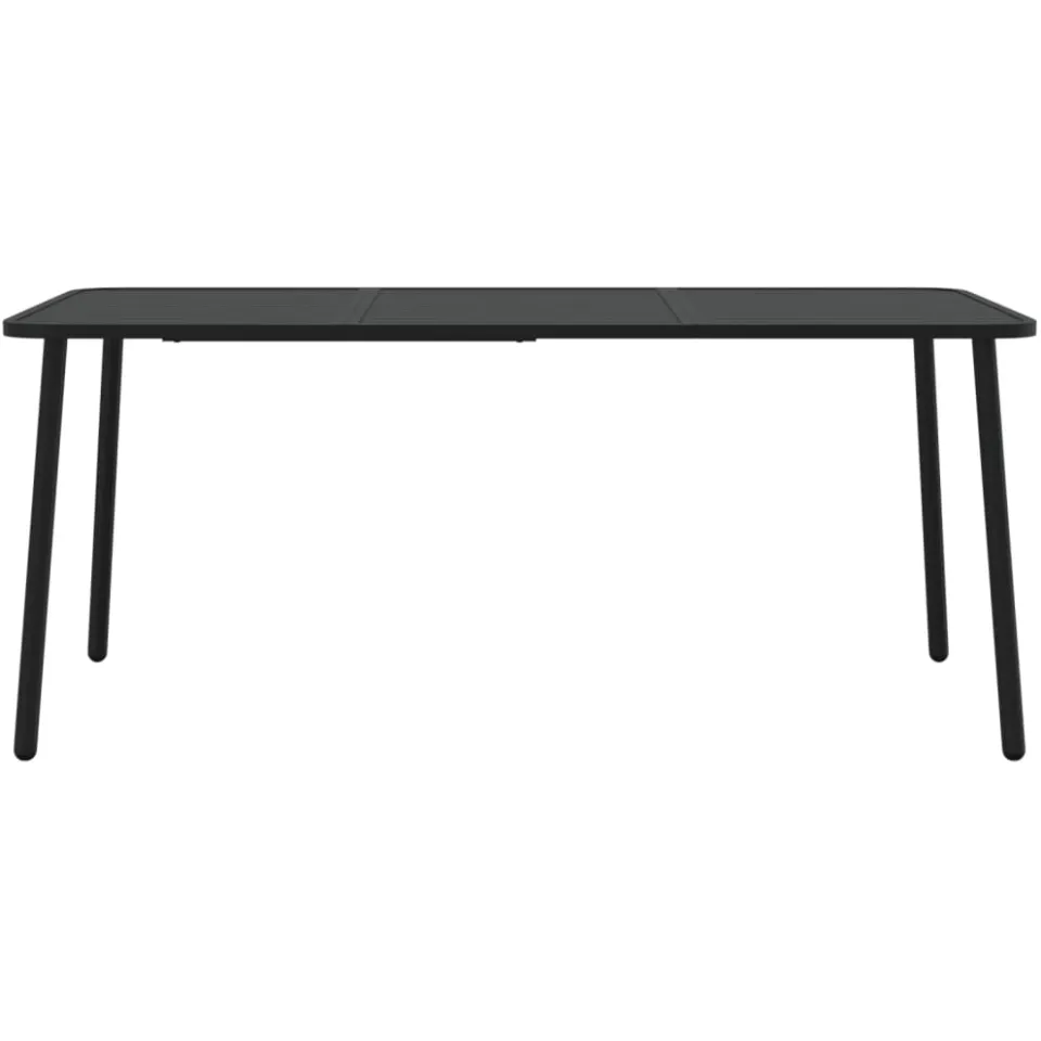 vidaXL Tuintafel 165x80x71 cm staal antracietkleurig Anthraciet