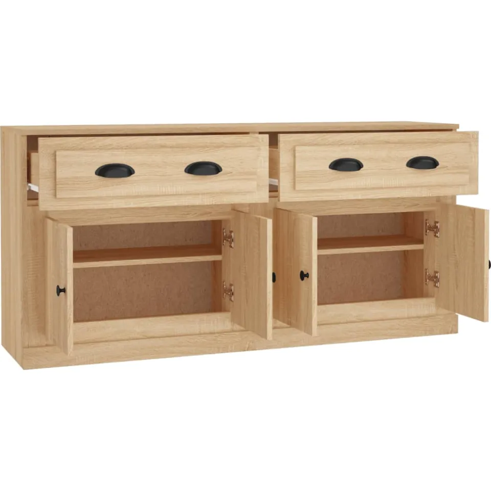 vidaXL Dressoirs 2 st bewerkt hout sonoma eikenkleurig, foto 4