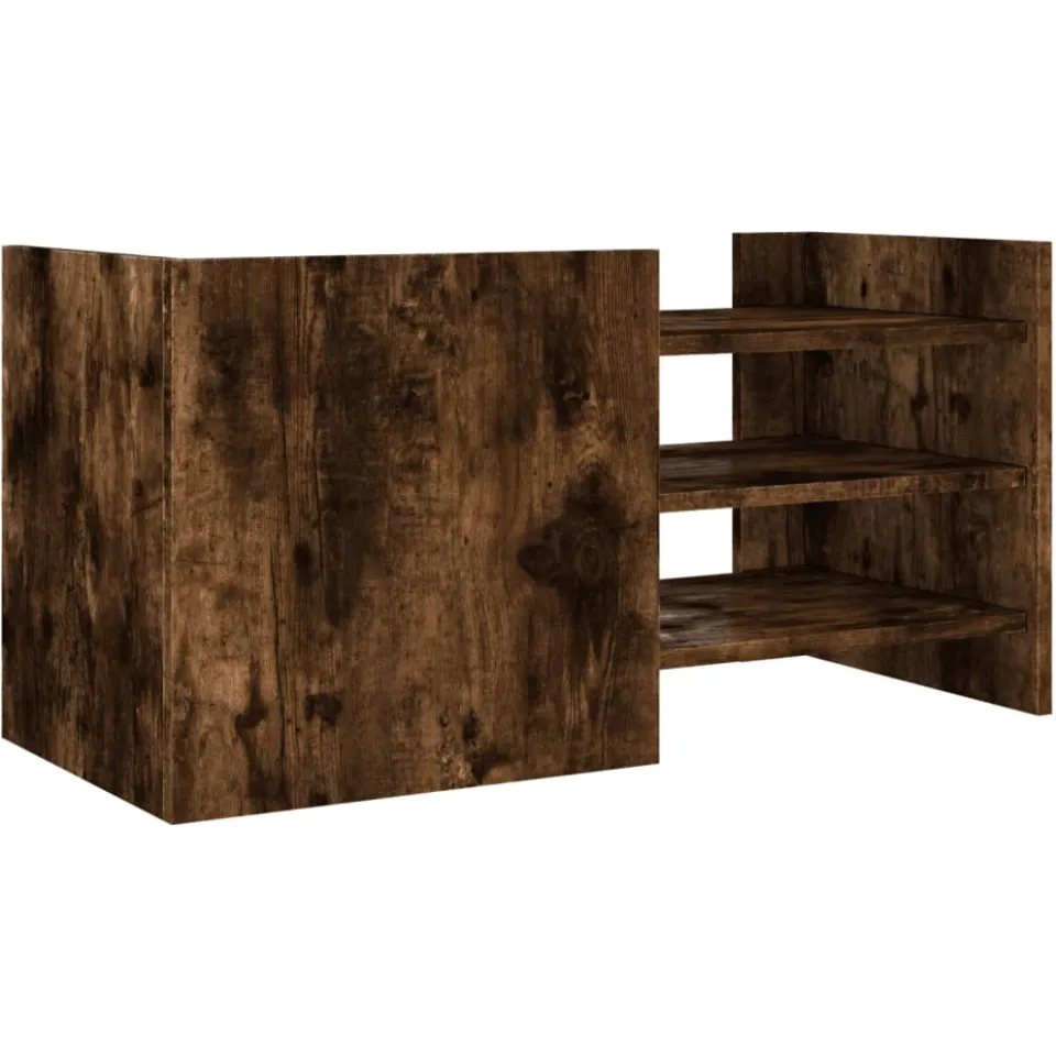 vidaXL Tv-meubel 80x35x40 cm bewerkt hout gerookt eikenkleurig Bruin