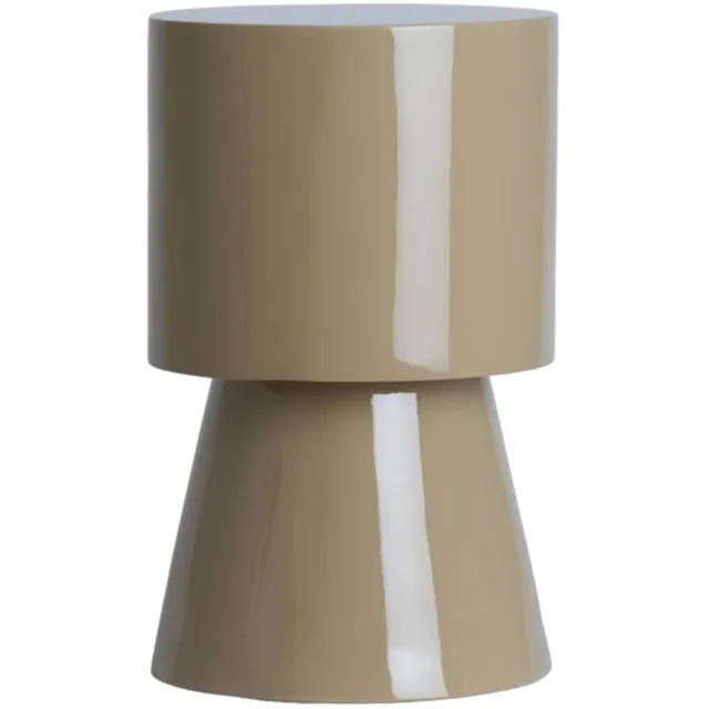 Light & Living NYSA bijzettafel hout glans zand Ø30x49 cm ronde bijzettafel - Light & Living Crème