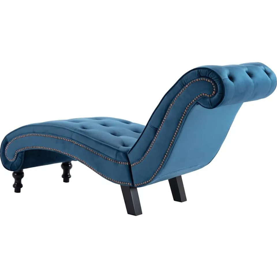 vidaXL Chaise longue fluweel blauw, foto 4