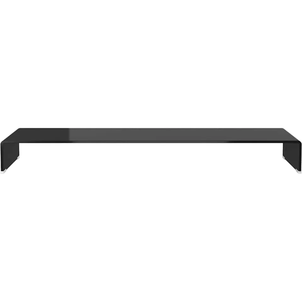 vidaXL TV-meubel/monitorverhoger zwart 120x30x13 cm glas, foto 2
