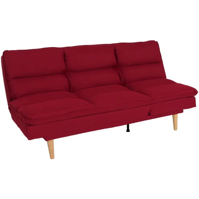 MCW Slaapbank MCW-M79, slaapbank voor gasten, slaapfunctie ligoppervlak 180x110cm ~ stof/textiel bordeaux