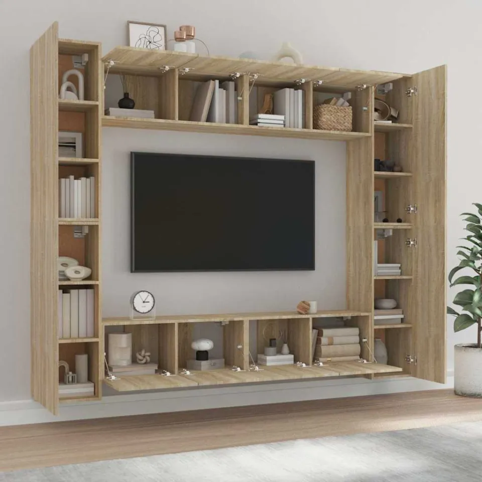 vidaXL 8-delige Tv-meubelset bewerkt hout sonoma eikenkleurig, foto 4