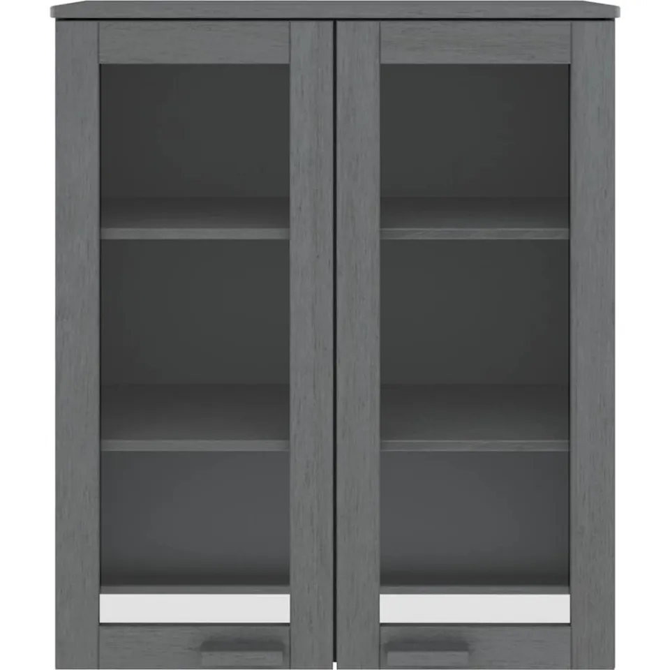vidaXL Opzetkast HAMAR 85x35x100 cm massief grenenhout donkergrijs grijs, foto 4