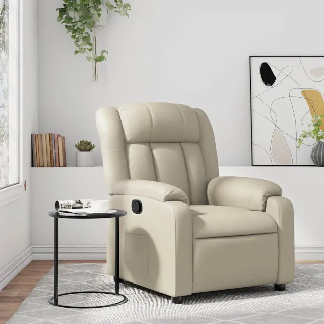vidaXL Fauteuil verstelbaar kunstleer crèmekleurig