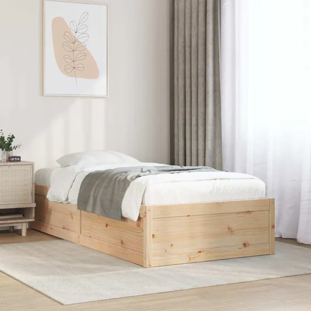 vidaXL Bedframe zonder matras massief grenenhout 90x190 cm bruin