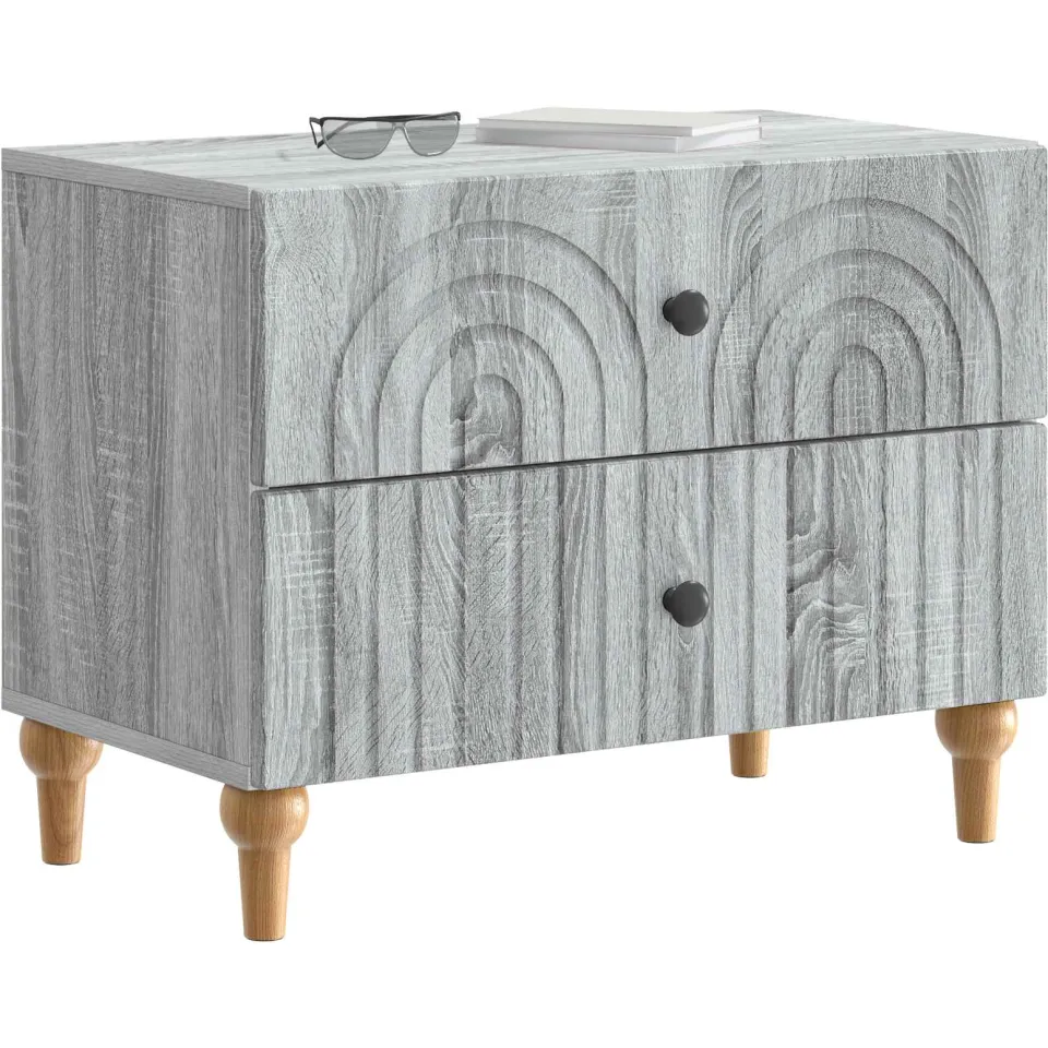 vidaXL Nachtkastje Grijs sonoma 62 x 34,5 x 48 cm Bewerkt hout