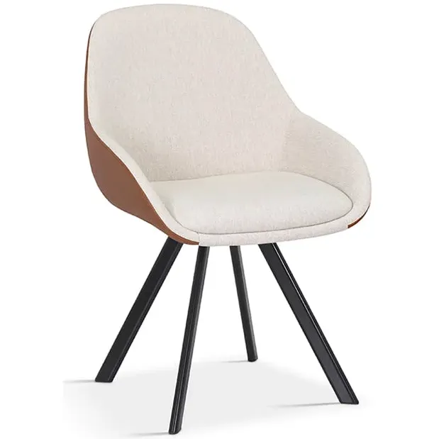 eetkamerstoel Malou beige-cognac Bruin