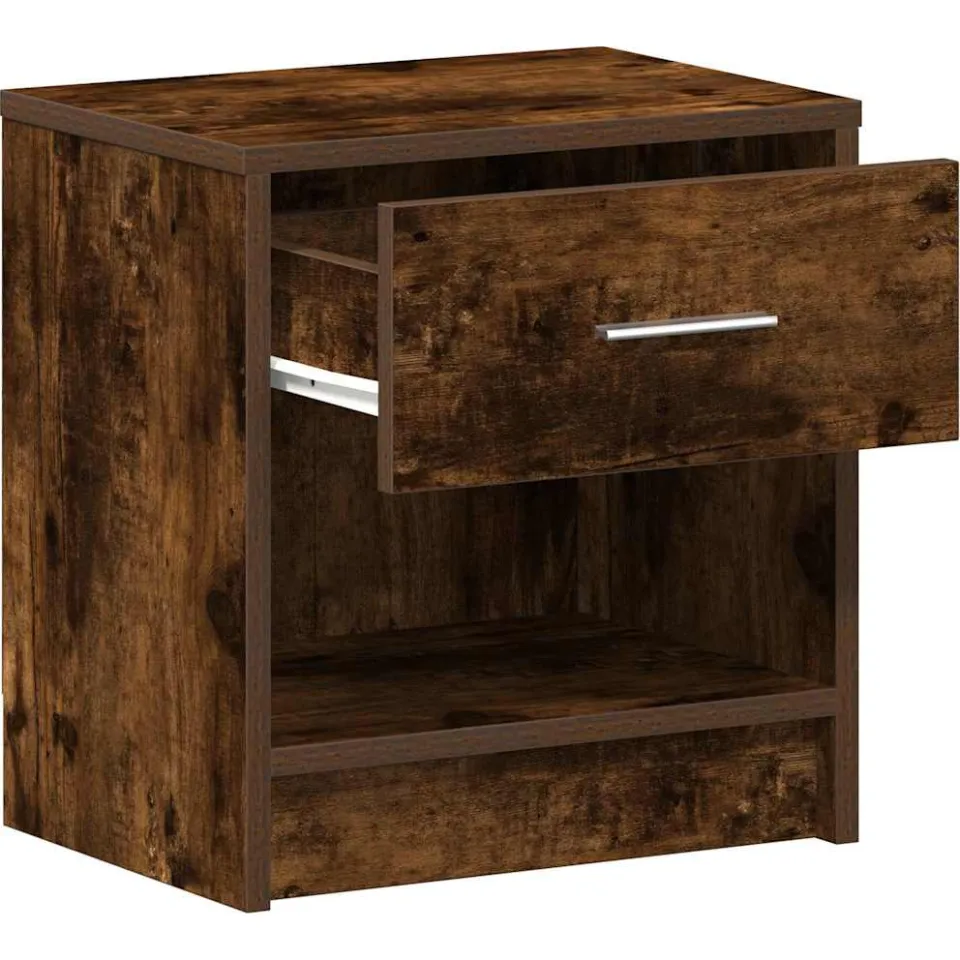 vidaXL Nachtkastje met lade 39x28x41 cm gerookt eikenkleurig, foto 4