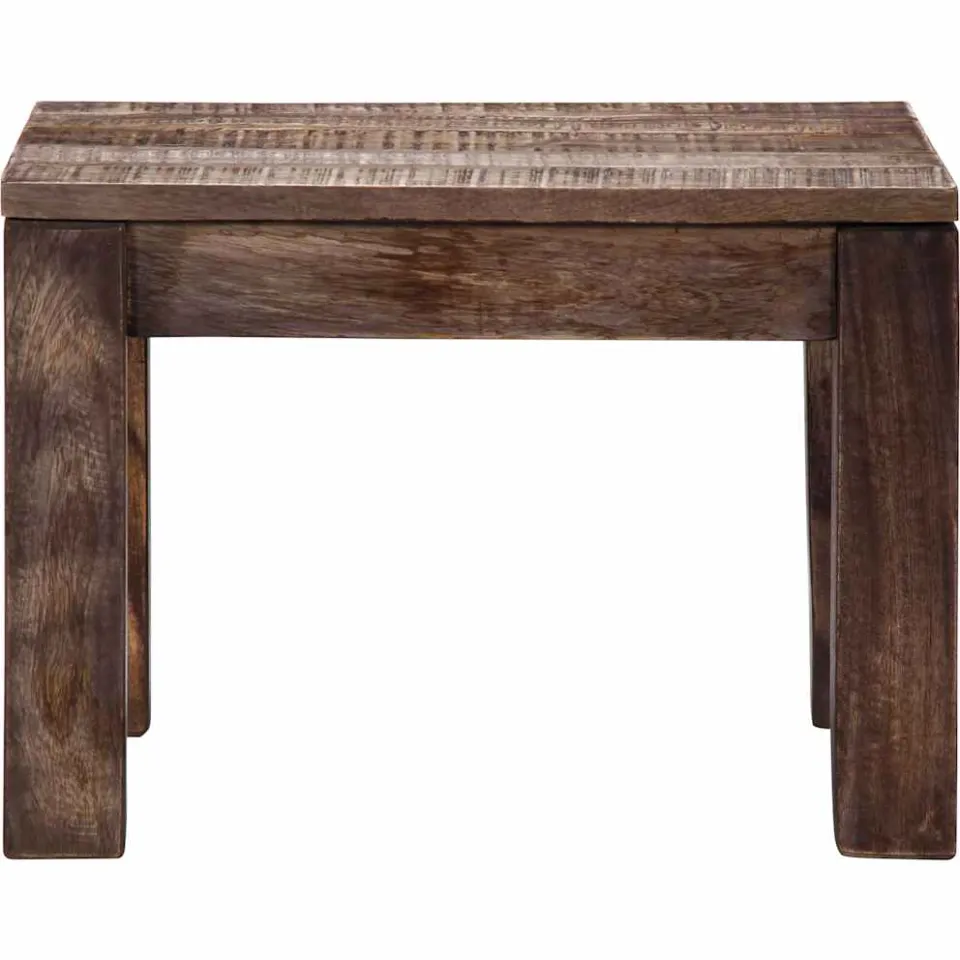 vidaXL Salontafel 50x50x35 cm massief mangohout bruin, foto 3