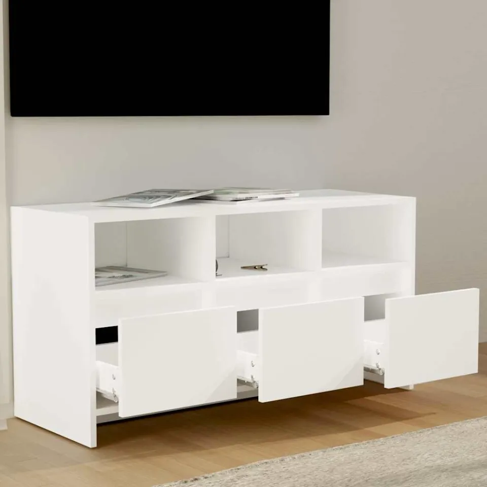 vidaXL Tv-meubel 102x37,5x52,5 cm bewerkt hout wit, foto 3