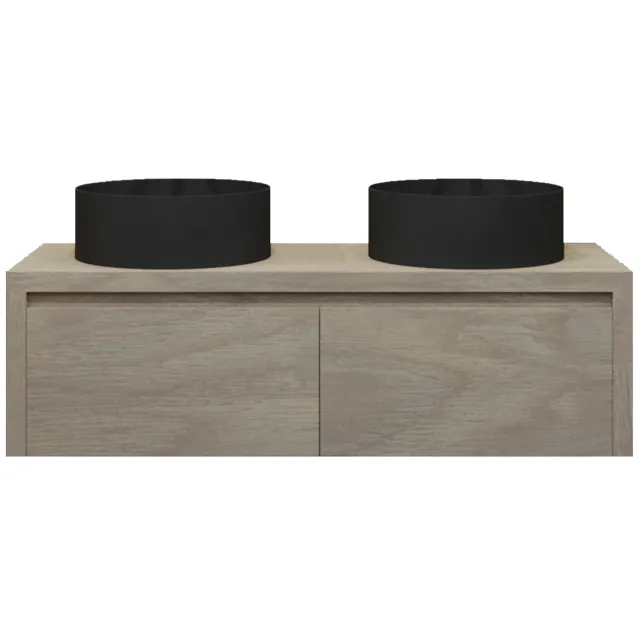 Gliss Design Badkamermeubelset Gliss Ares 120 cm Met Waskom Met 2 Lades Corn Silk Beige