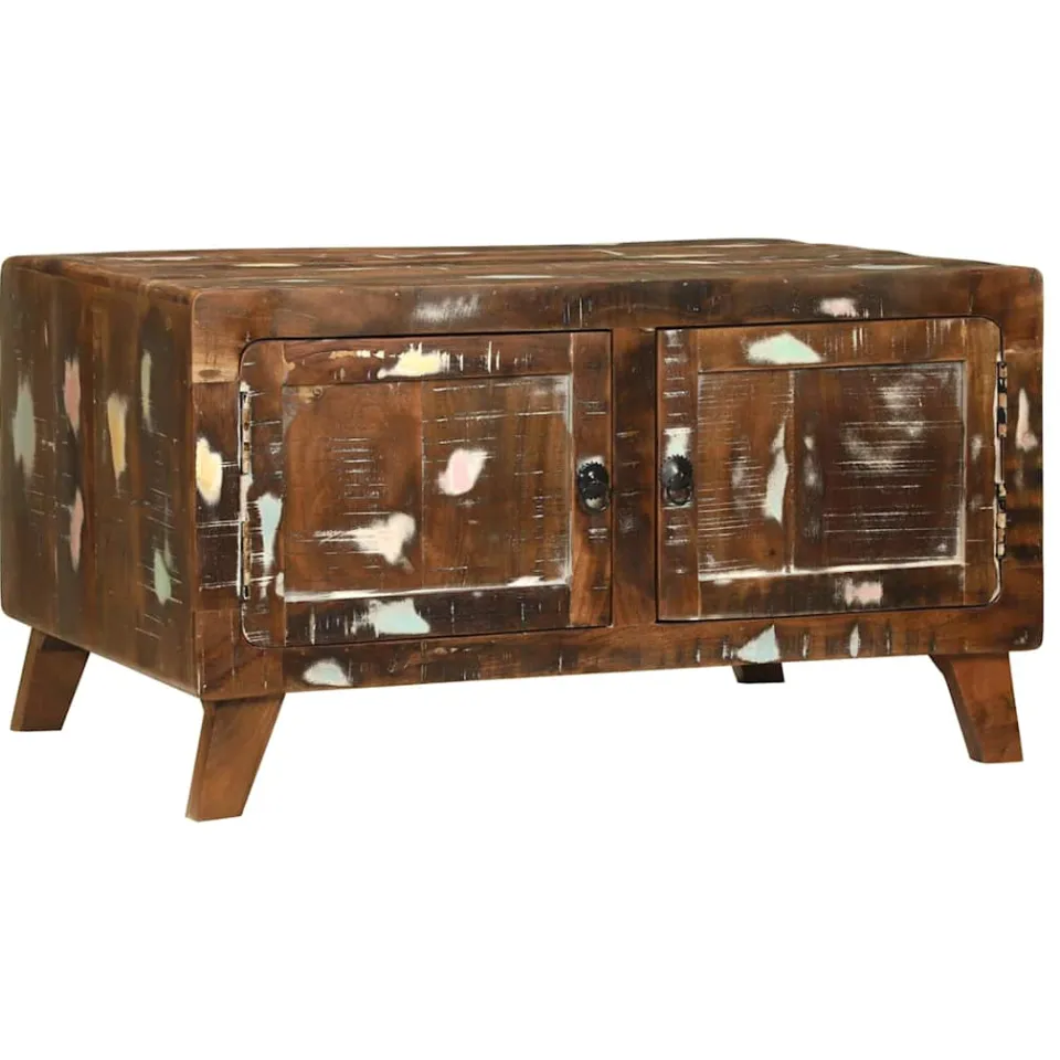 vidaXL Salontafel Multikleur 80 x 54 x 45 cm Massief Gerecycled Hout meerkleurig, foto 2