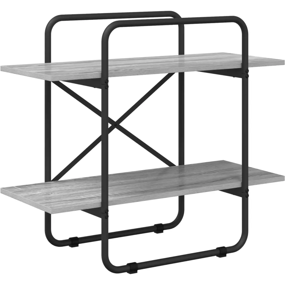 vidaXL Boekenrek 2-laags 60 x 35 x 70 cm PB Grijs Sonoma, foto 3