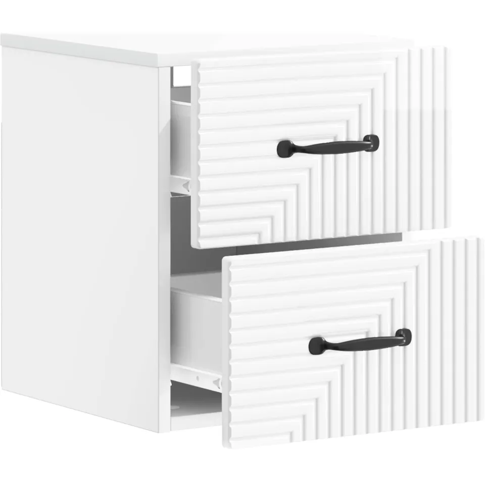 vidaXL Wandbeugel Bedkast Hoogglans Wit 34,5 x 33 x 40 cm Bewerkt hout, foto 4