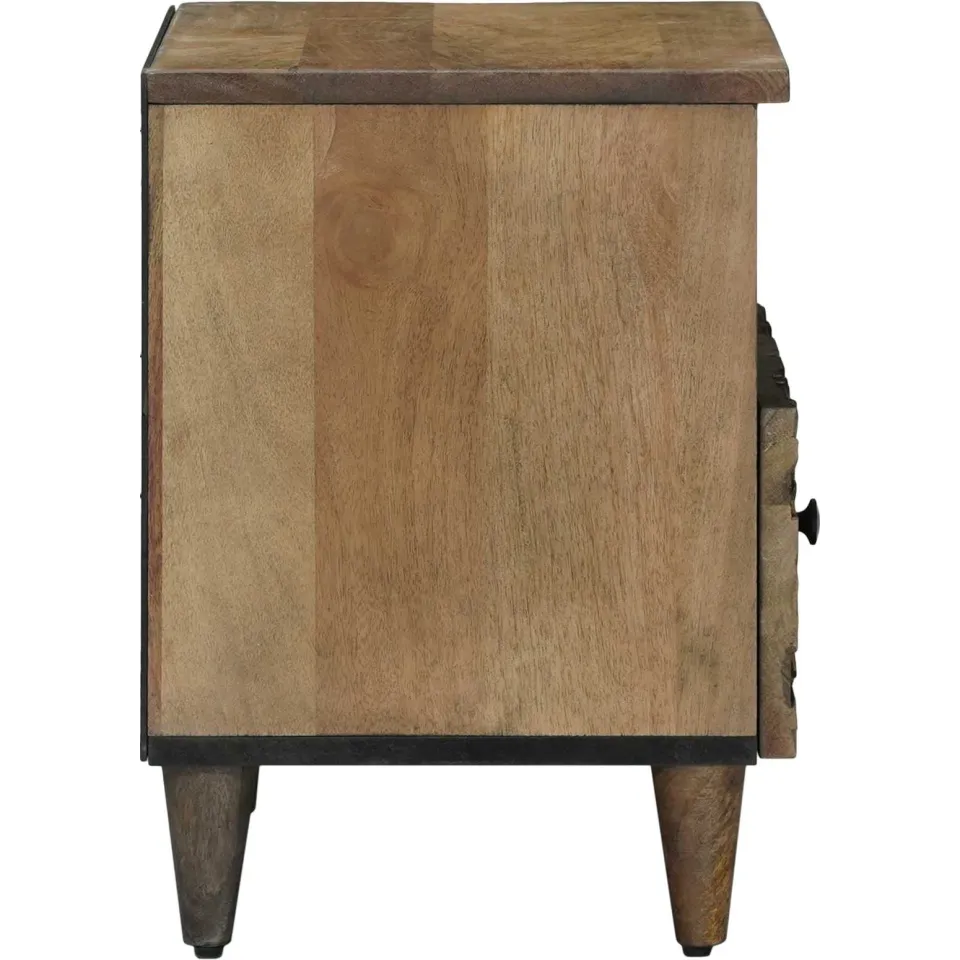vidaXL Bed kast met lade Bruin 40 x 33 x 46 cm Massief Mango Hout, foto 4