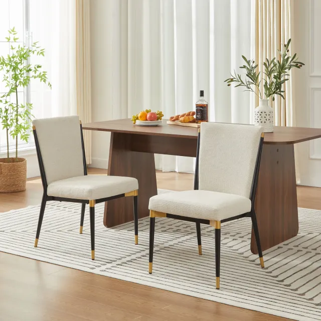 CHICFURN Eetkamerstoel - Verstelbare poten - Vierpoot - Beige