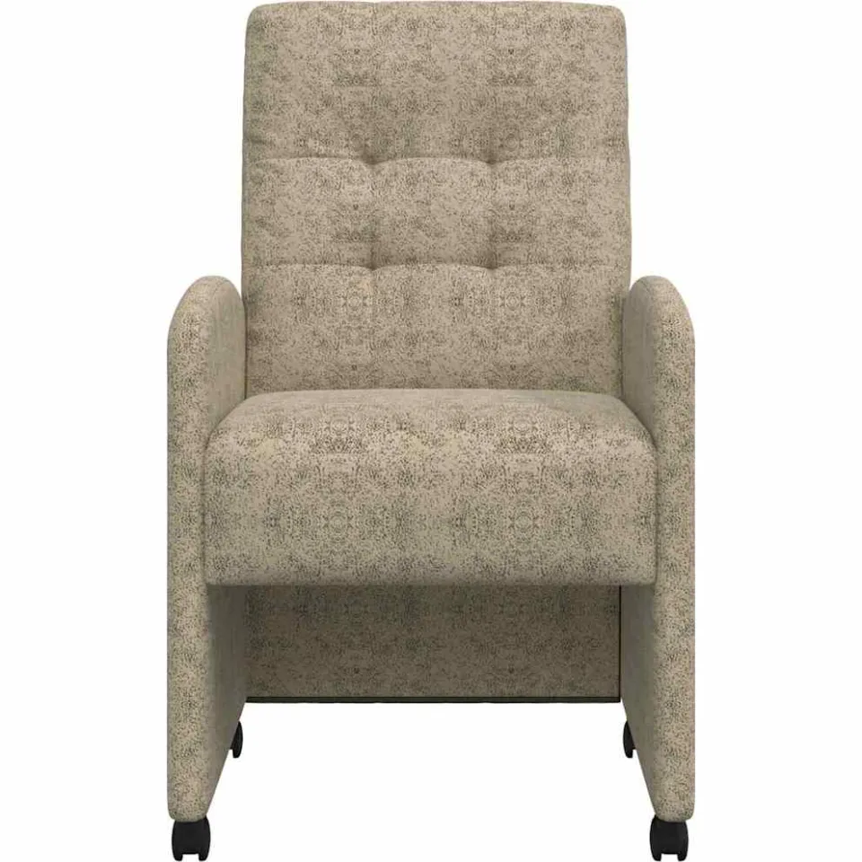 vidaXL Eetkamerstoelen met Wieltjes 2 st Faux suede leer Lichtgrijs, foto 4