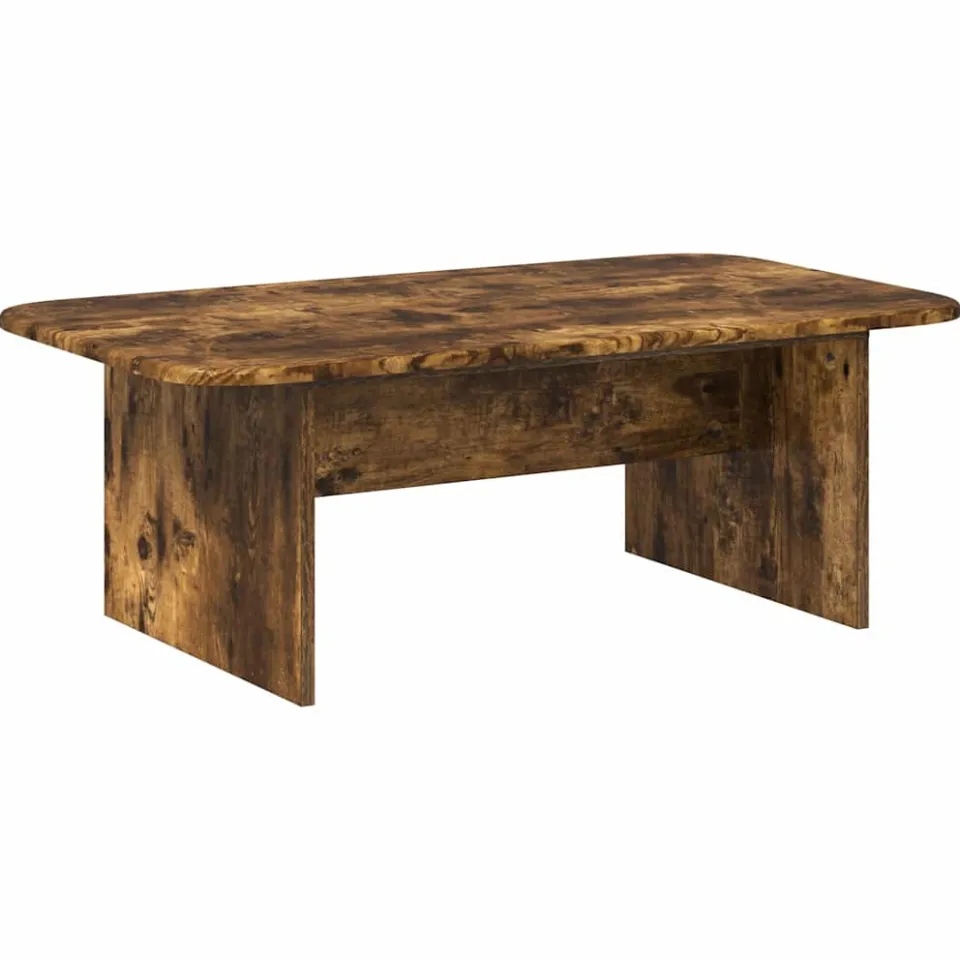 vidaXL Salontafel Gerookt eiken 93 x 53 x 33 cm Bewerkt hout, foto 3