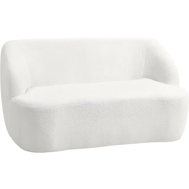 Homona 2-zitsbank - Met fleece bekleding en schuimvulling - 142 x 85 x 73,5 cm - Crèmewit