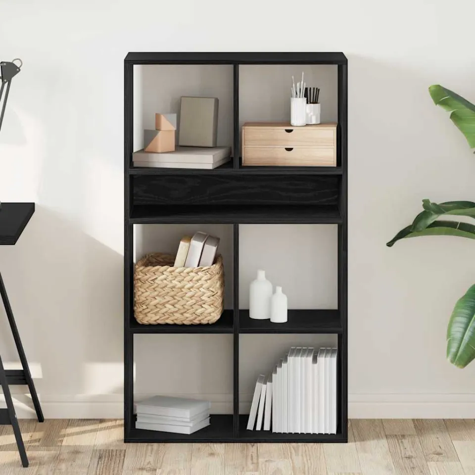 vidaXL Boekenkast 66x31x112 cm bewerkt hout zwart, foto 2