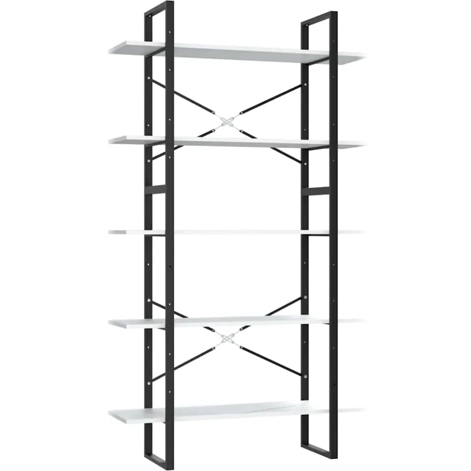 vidaXL Boekenkast met 5 schappen 100x30x175 cm bewerkt hout wit, foto 3